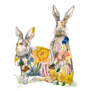 Rabbit with Flowers