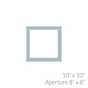 10"x 10" with 8"x 8" Aperture Mount Back and Cello Bag