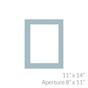 11"x14" with 8"x11" Aperture Mount Back and Cello Bag