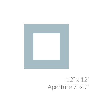 12"x 12" with 7"x 7" Aperture Mount Back and Cello Bag