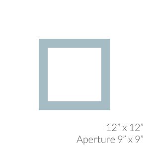 12"x 12" with 9"x 9" Aperture Mount Back and Cello Bag