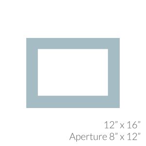 12"x16" with 8"x12" Aperture Mount Back and Cello Bag