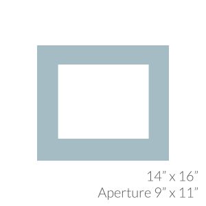 14"x16" with 9"x11" Aperture Mount Back and Cello Bag