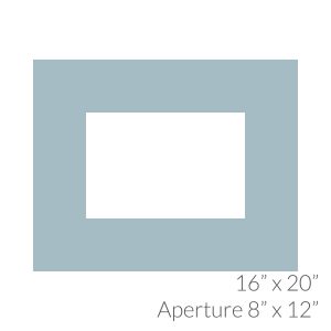 16"x 20" with 8"x12" Aperture Mount Back and Cello Bag