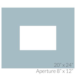 20"x 24" with 8"x12" Aperture Mount Back and Cello Bag