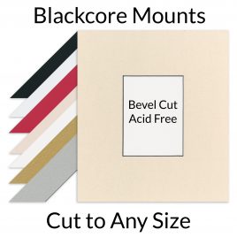 Blackcore 1.4mm Picture Mount | Bevel Cut Mat Board for Photos & Artwork | Made to Order Up to 20″x28″