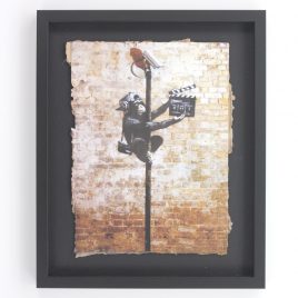 Monkey Making a Movie  by Banksy – Reproduction Print